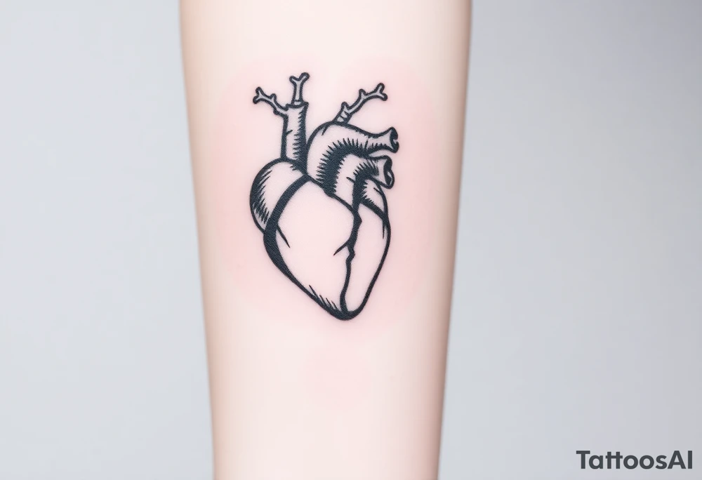 Unique heart skeleton art tattoo idea