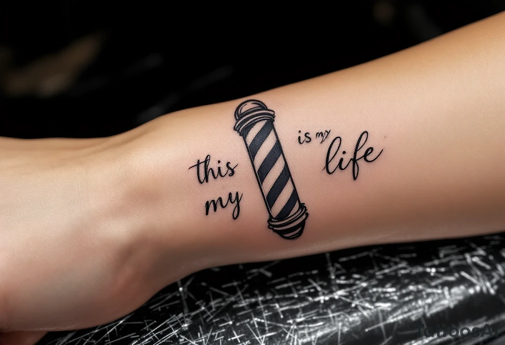 Barber pole 
           THIS IS MY LIFE tattoo idea