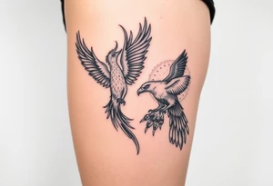 phoenix and eagle tattoo idea
