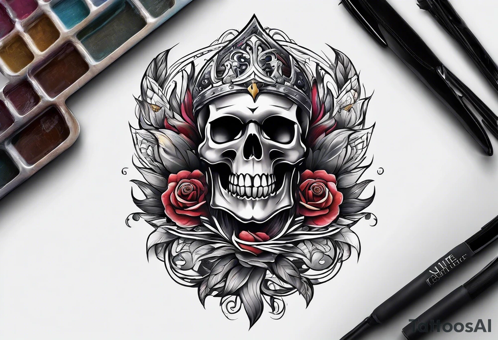 Half scull back tattoo tattoo idea