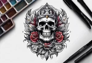 Half scull back tattoo tattoo idea