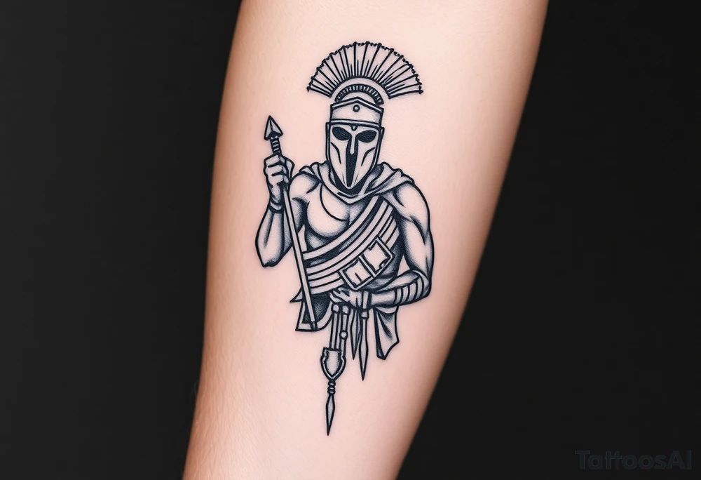greek soldier tattoo idea
