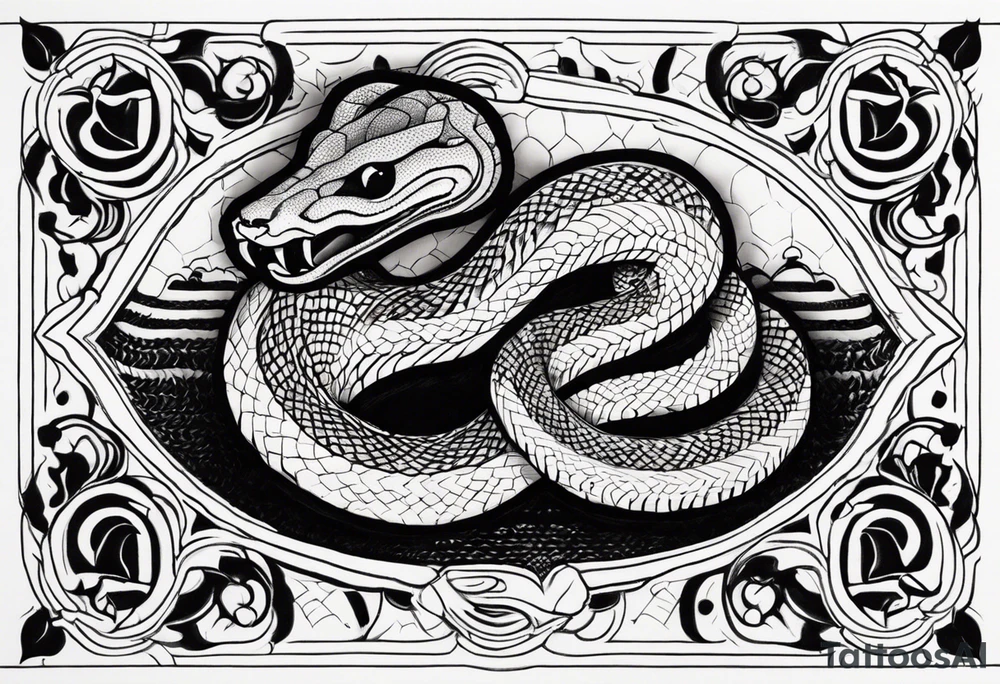 Snake in american traditional aestetics tattoo idea