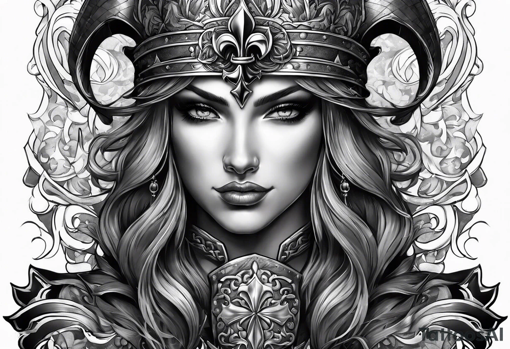 Fleur de lis warrior skeeve tattoo idea