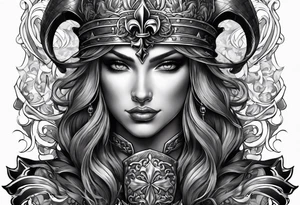 Fleur de lis warrior skeeve tattoo idea