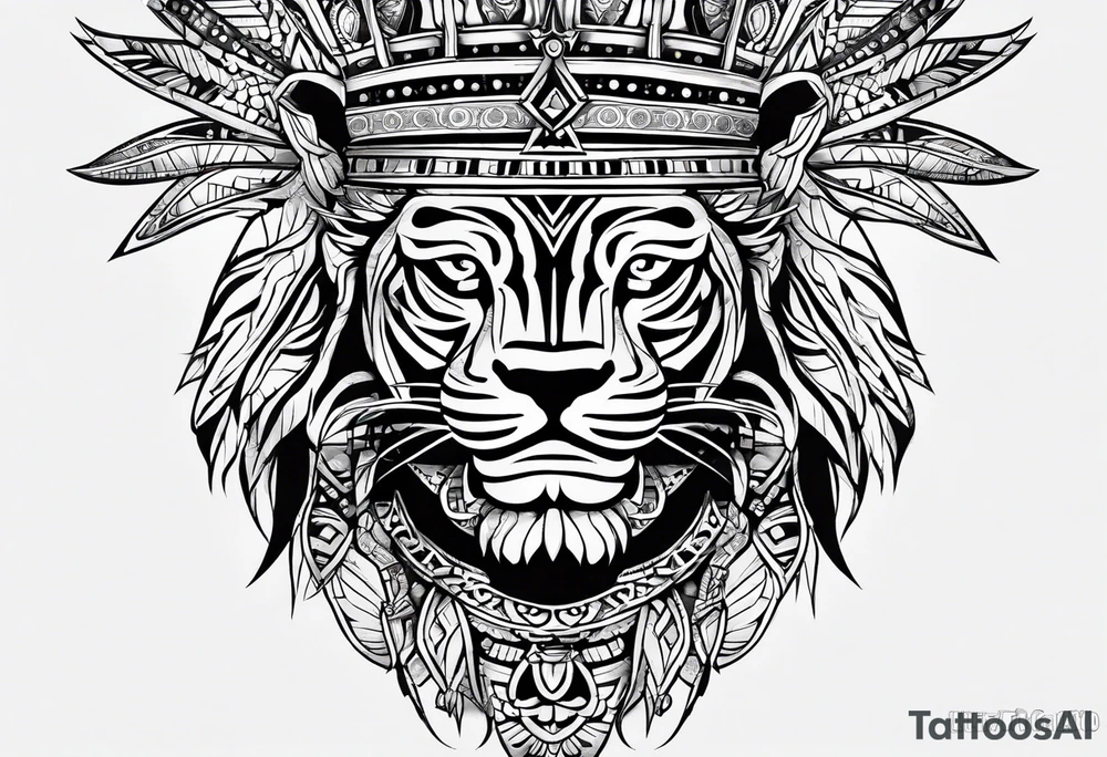 A king tattoo drawn in a tribal style. tattoo idea