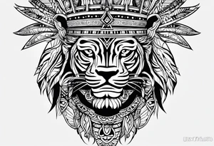 A king tattoo drawn in a tribal style. tattoo idea