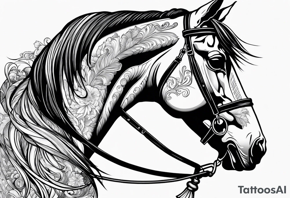 horse smoking a cigarette tattoo idea