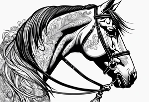 horse smoking a cigarette tattoo idea