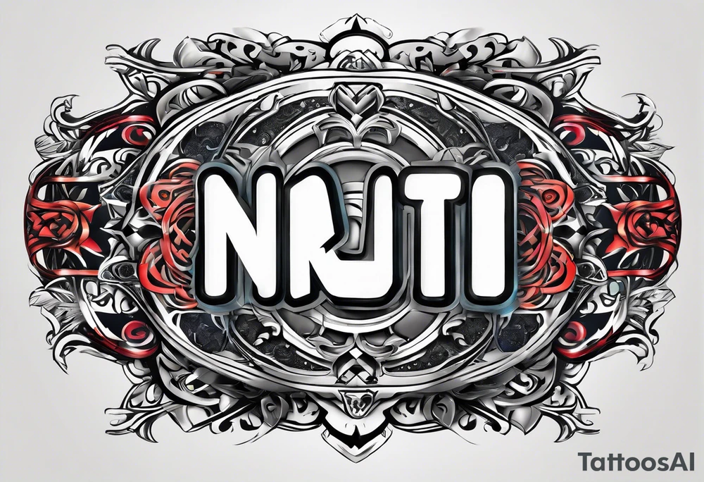 naruto headband with letters AR in the middle tattoo idea