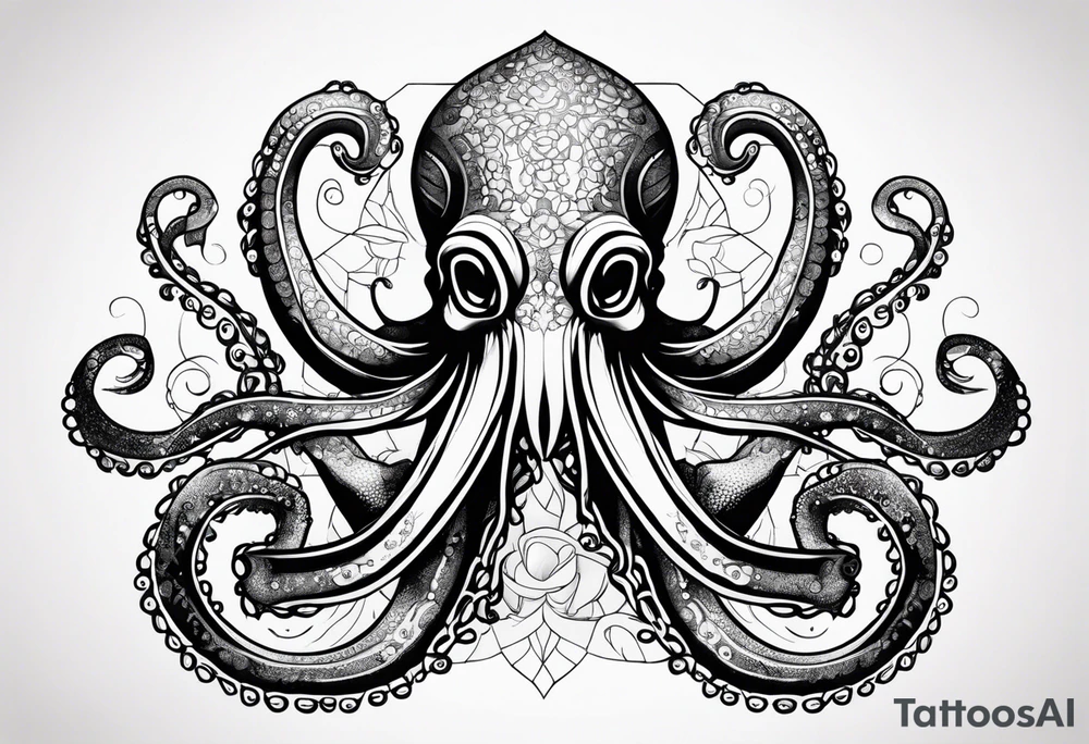 Octopus with anchor tattoo idea