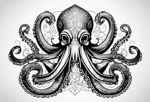 Octopus with anchor tattoo idea