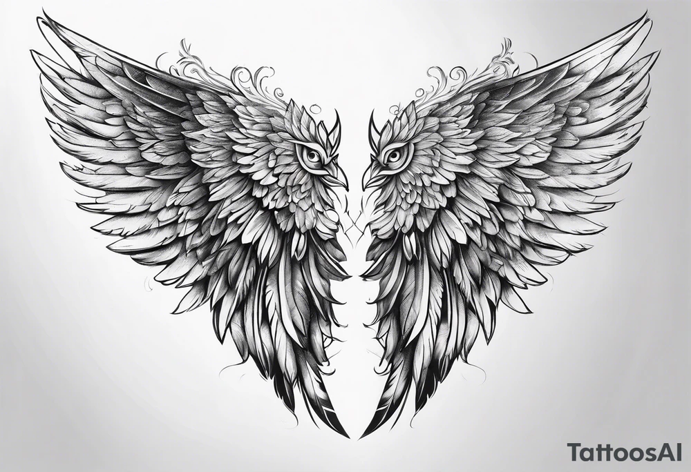 pair of wings tattoo idea