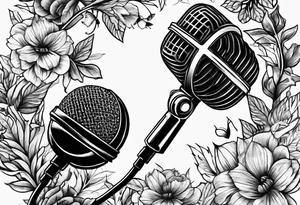A microphone in nature tattoo idea
