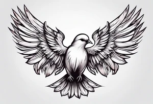 very thin feather releasing small doves from the top tattoo idea
