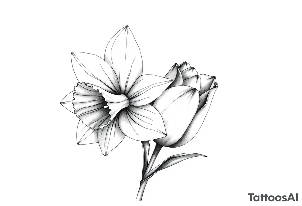 Daffodil and Tulip tattoo idea