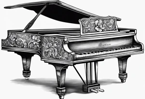 key of a piano tattoo idea