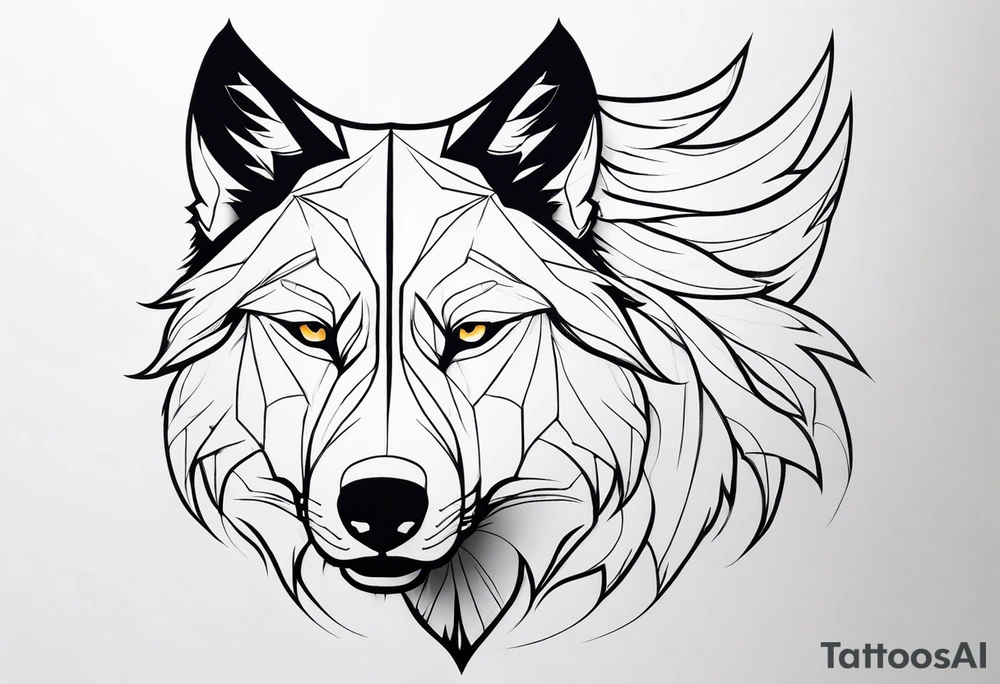powerful majestic Wolf, close-up tattoo idea