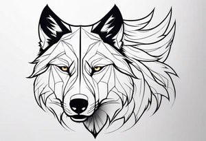 powerful majestic Wolf, close-up tattoo idea