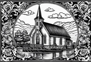 church burning tattoo idea