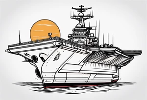 front view aircraft carrier tattoo idea