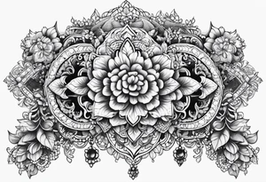 sternum lace tattoo idea