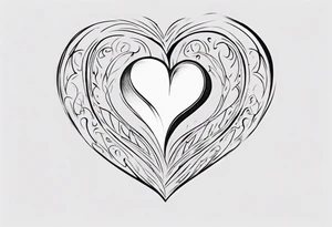 Name "Christian Peterson" inside a heart with minimalist design tattoo idea