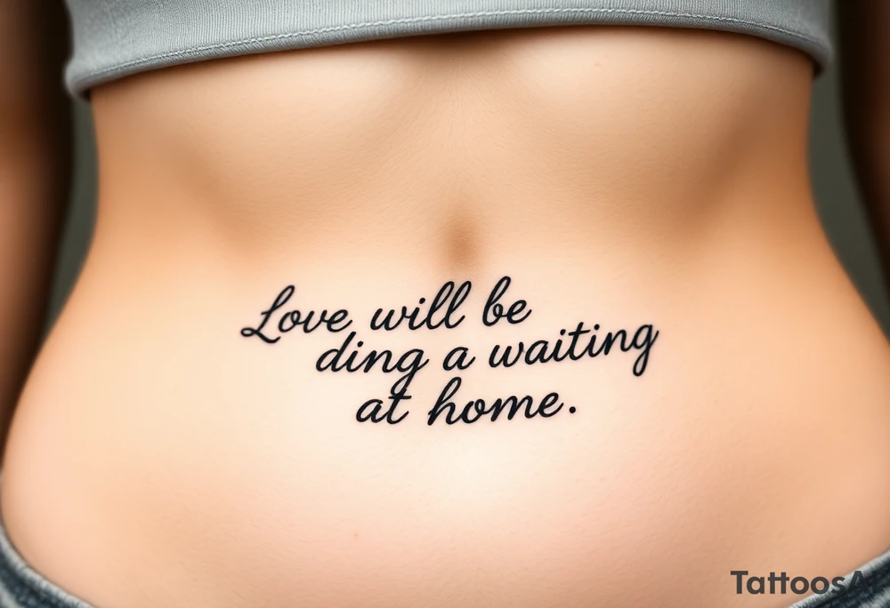 Phrase that says "Love will be waiting at home. " tattoo idea