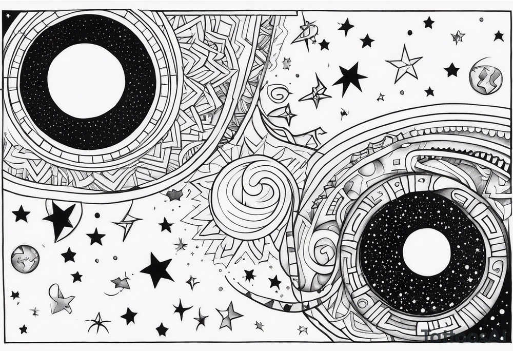 stars and comets tattoo idea
