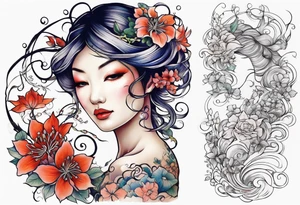 Fairy vines and flowers tattoo idea
