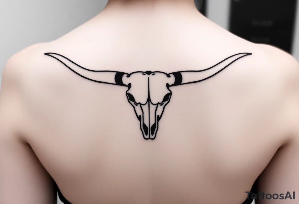 Longhorn skull tattoo idea