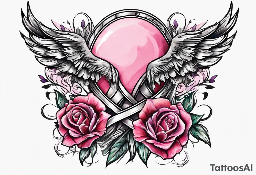 Sagebrush breast cancer ribbon tattoo idea