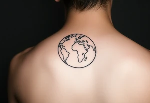 shoulder tattoo a globe with Lilly’s world and 16.05.23 tattoo idea