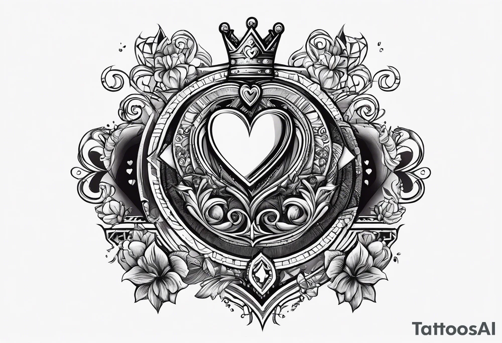 Two cards, king of hearts with the Ace of spades behind it tattoo idea