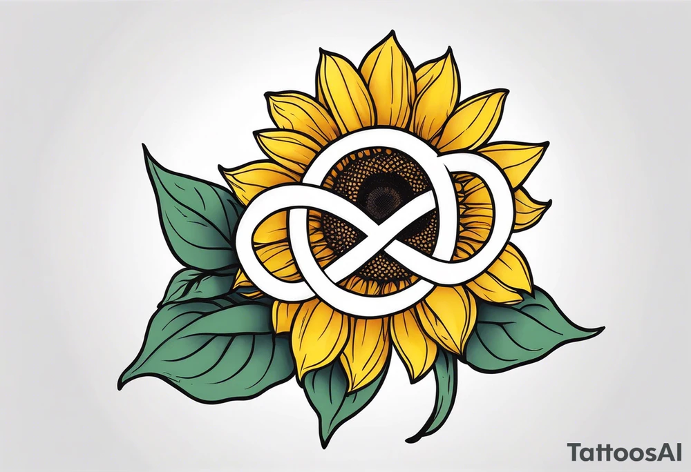 infinity symbol with sunflower tattoo idea