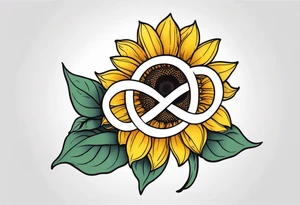 infinity symbol with sunflower tattoo idea