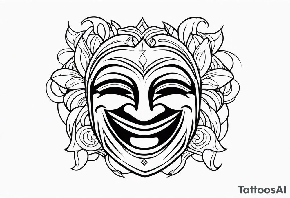 Laughing mask tattoo idea