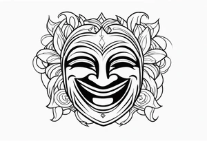 Laughing mask tattoo idea