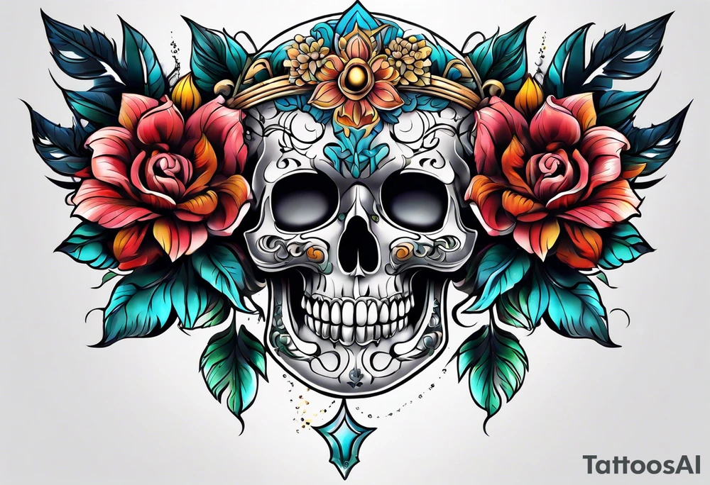 Flower chest piece tattoo idea