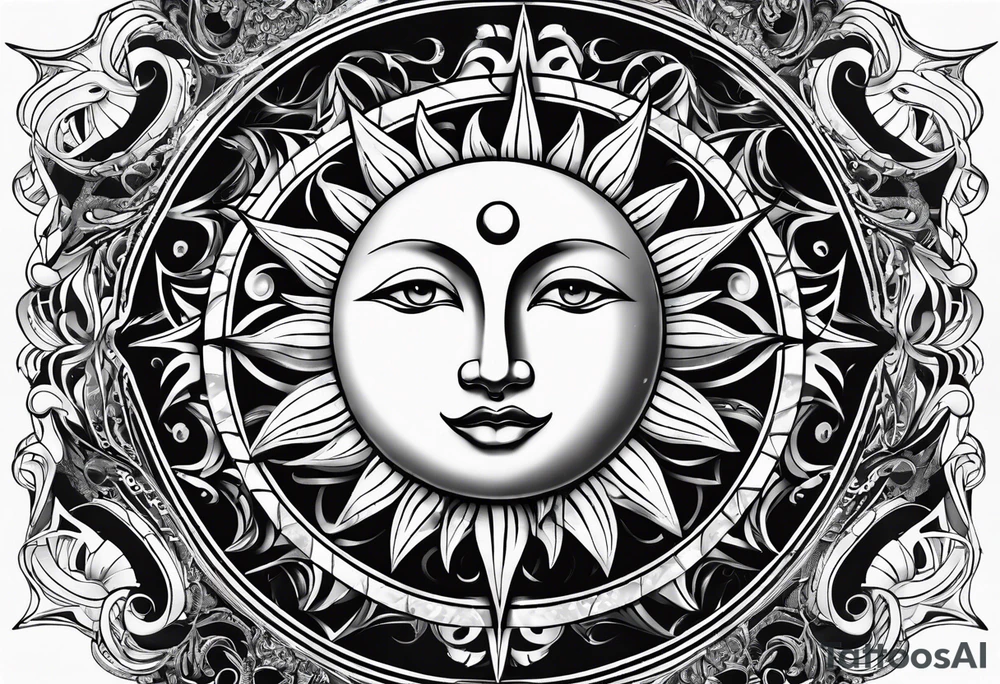 Sun and moon tattoo idea