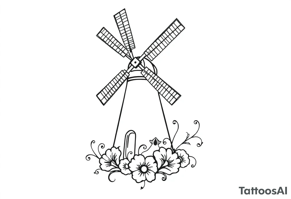 Dutch windmill tattoo idea