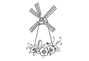 Dutch windmill tattoo idea
