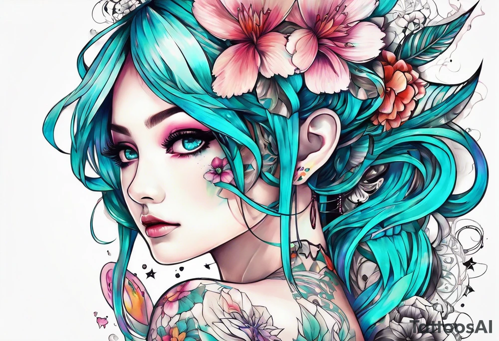 Tiny Small miku_hatsune beautiful tattoo idea
