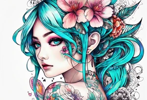Tiny Small miku_hatsune beautiful tattoo idea
