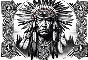 Native American Burning Cross tattoo idea