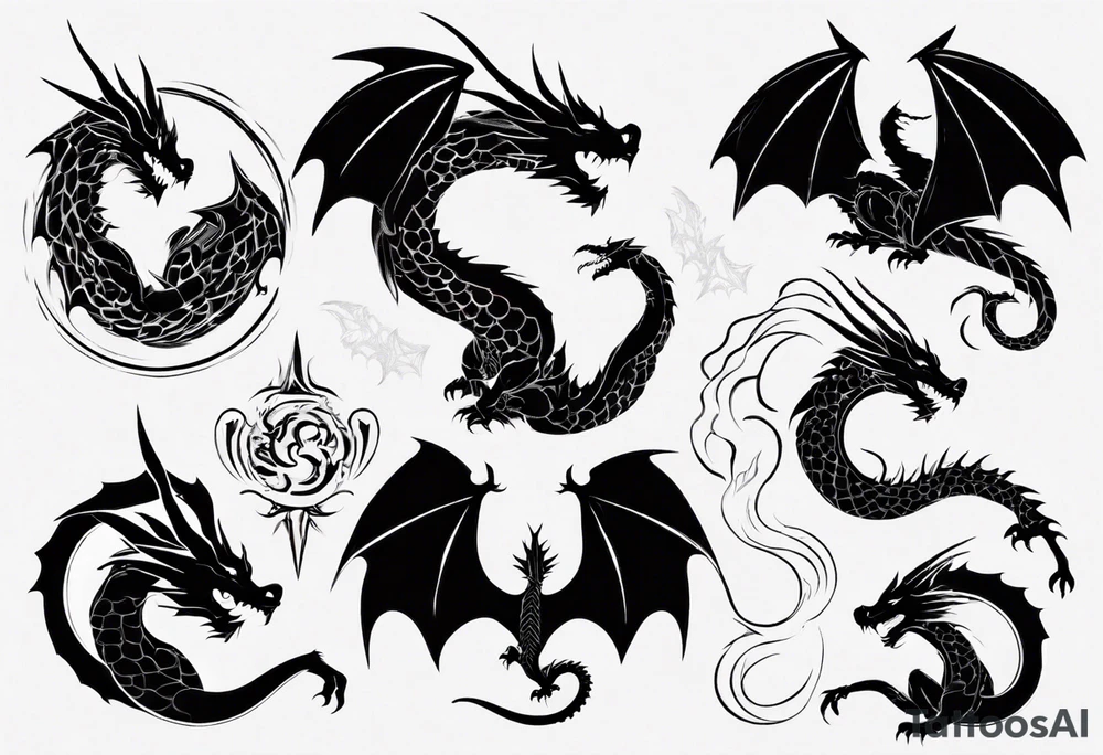 Dragon with white tattoo idea