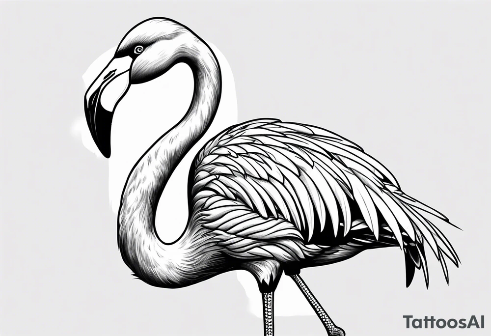 cute flamingo tattoo idea