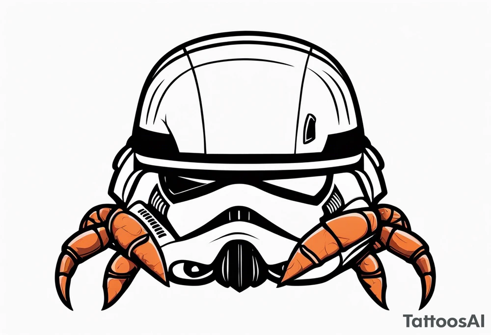 hermit crab inside storm trooper helmet tattoo idea