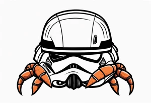 hermit crab inside storm trooper helmet tattoo idea