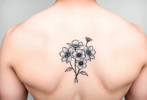 Four flower bouquet tattoo idea